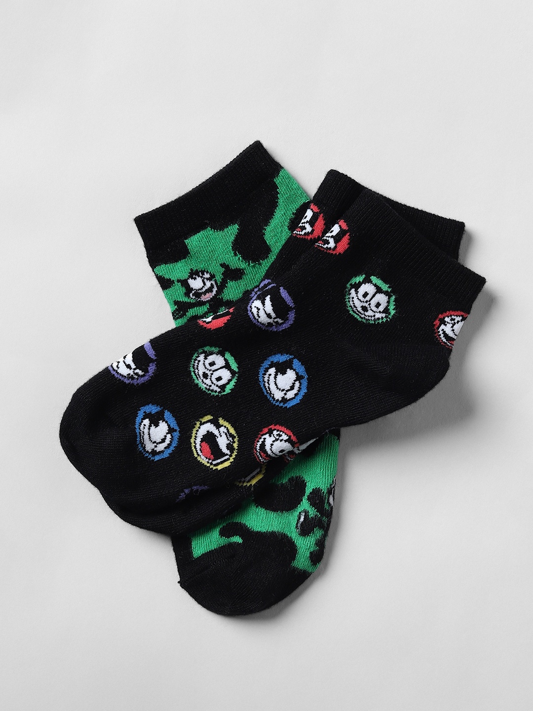 

ONLY Women Pack Of 2 ONLFELIX Woven Design Ankle Length Cotton Socks, Black