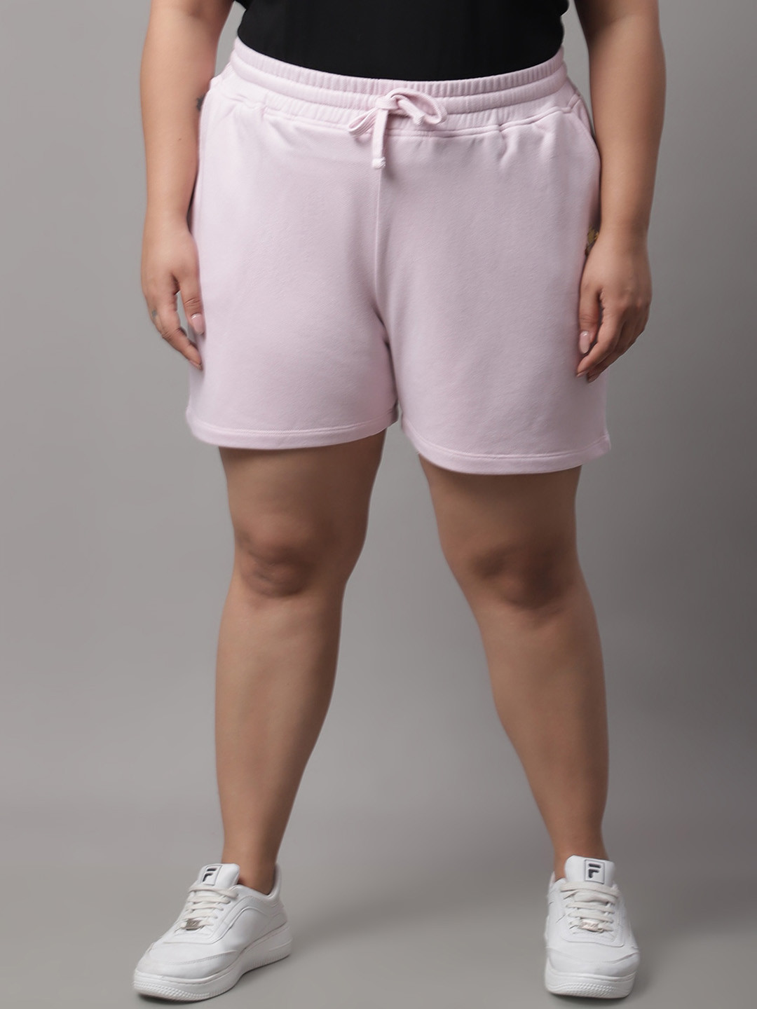 

Rute Plus Size Women Mid-Rise Cotton Regular Shorts, Pink