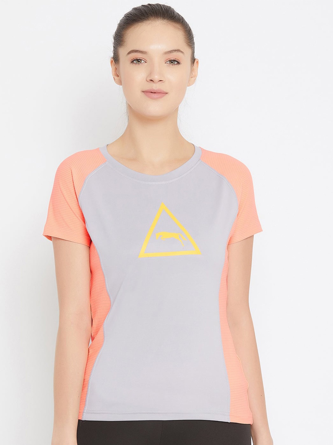 

JUMP USA Raglan Sleeves Active Wear T-shirt, Grey