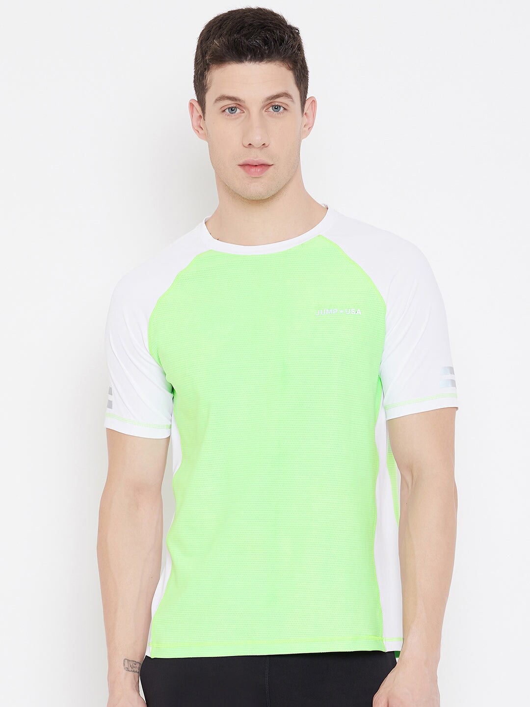 

JUMP USA Raglan Sleeves Training or Gym T-shirt, Green