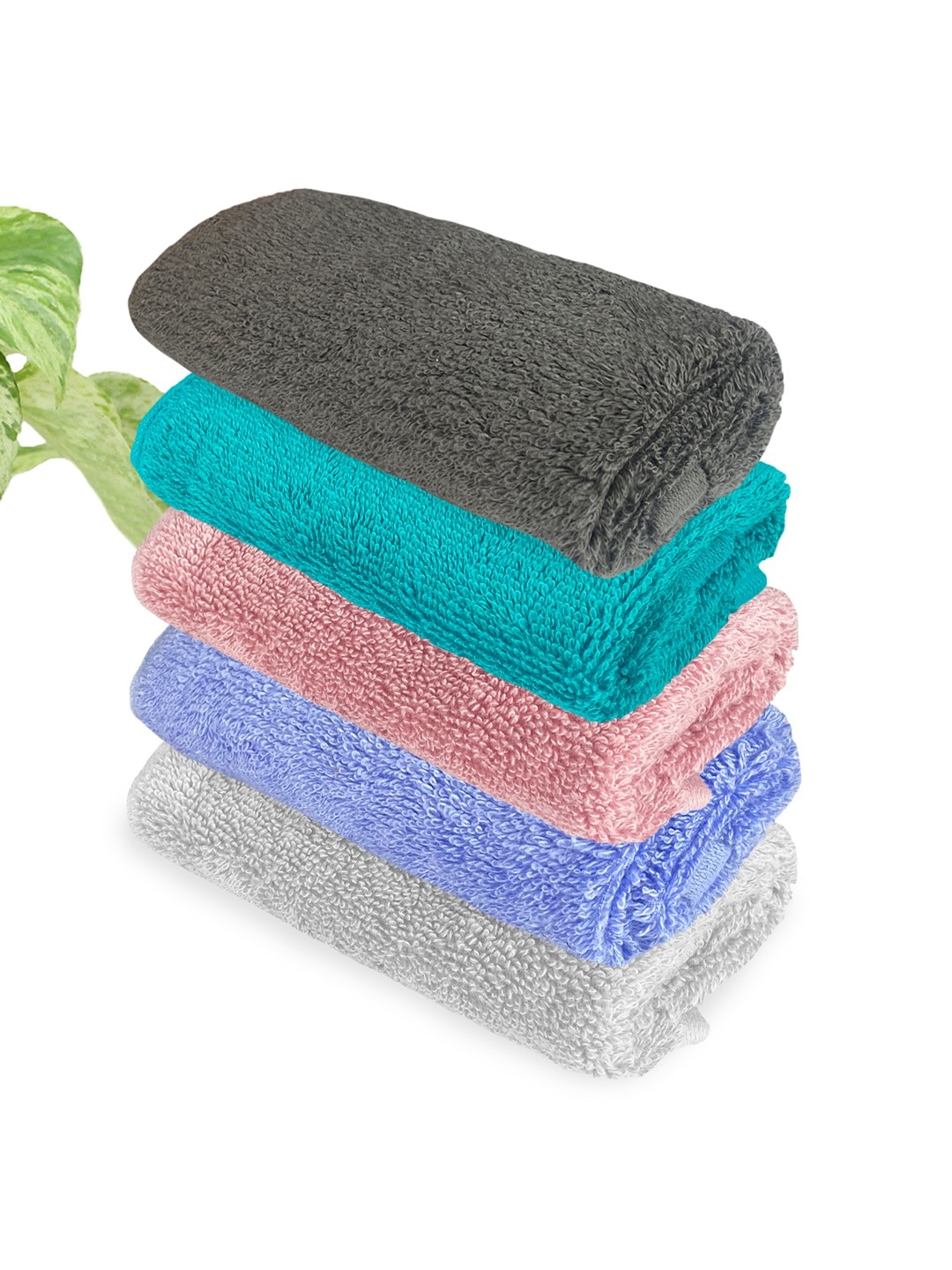 

Heelium Unisex Pack of 5 Bamboo Super Soft & Quick Drying Face Towel, Pink