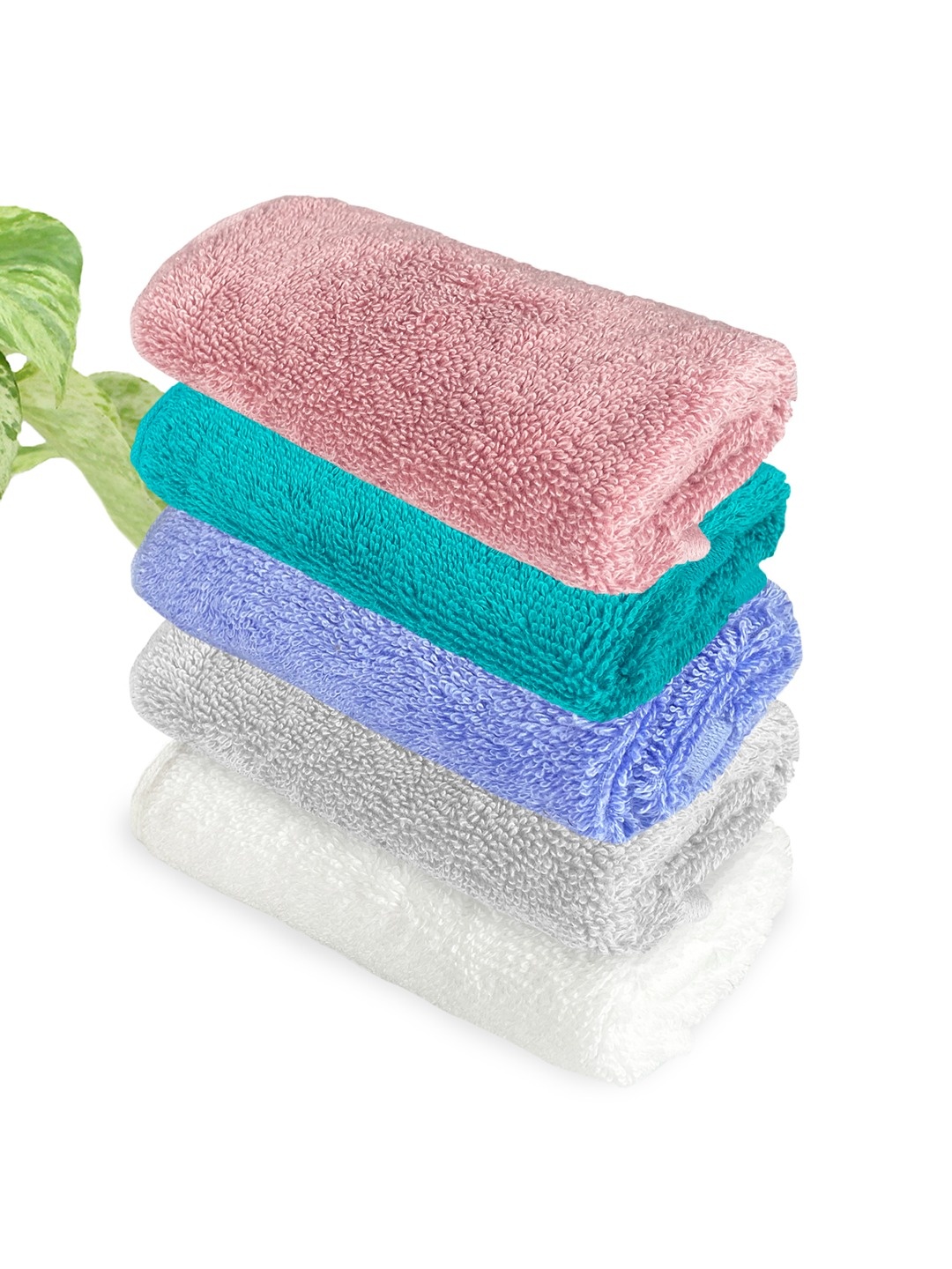

Heelium Unisex Pack of 5 Bamboo Super Soft & Quick Drying Face Towel, Teal