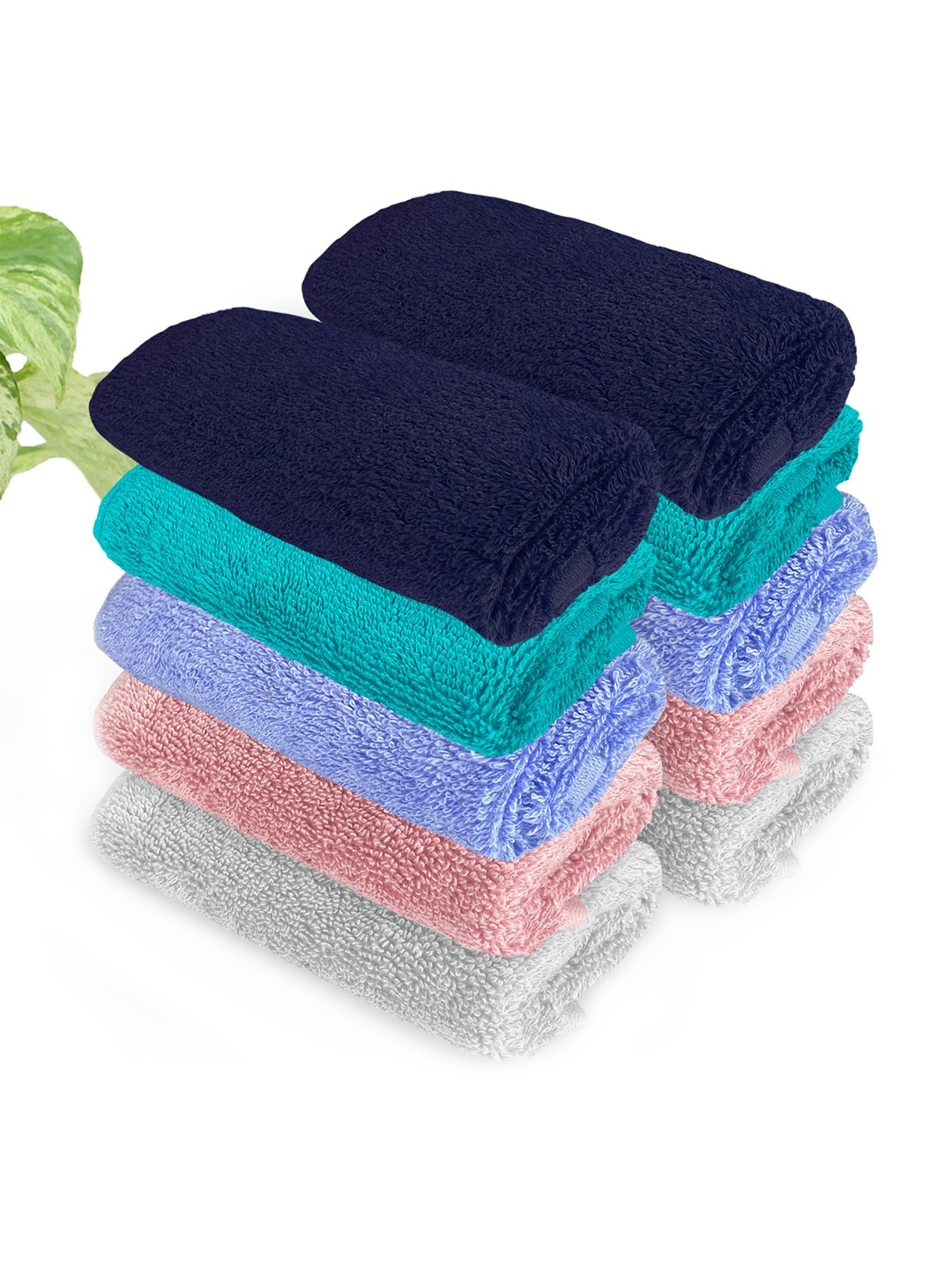 

Heelium Unisex Pack of 10 Bamboo Super Soft & Quick Drying Face Towel, Blue