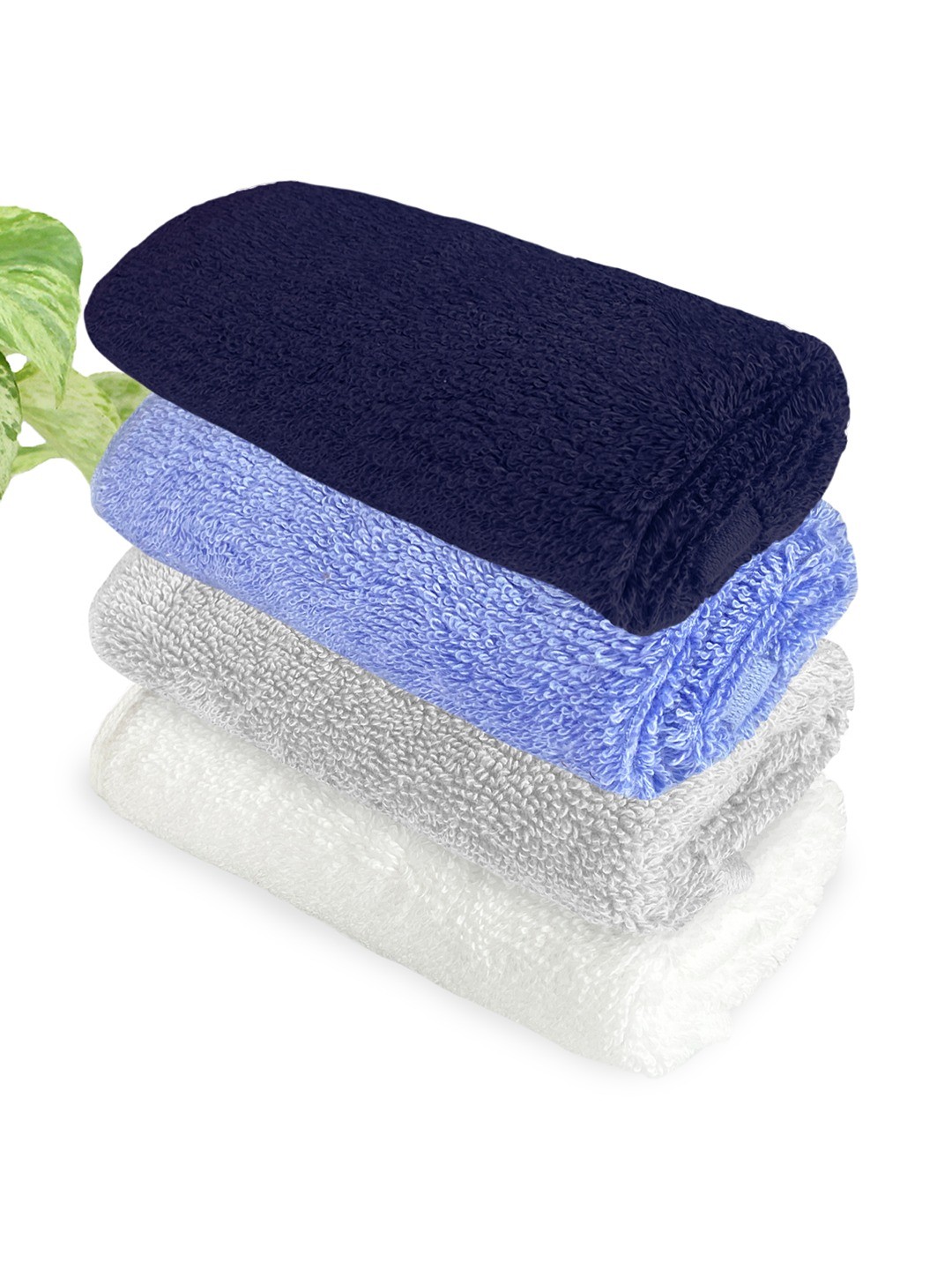 

Heelium Unisex Pack of 4 Bamboo Super Soft & Quick Drying Face Towel, Blue