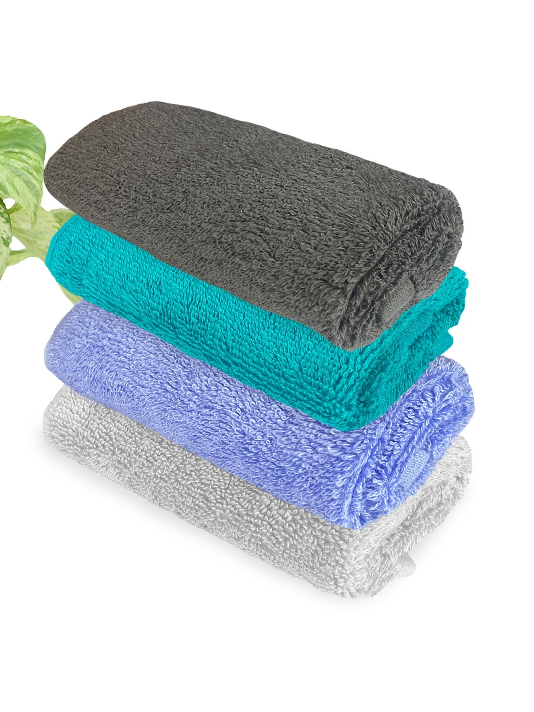 

Heelium Unisex Pack of 4 Bamboo Super Soft & Quick Drying Face Towel, Grey melange