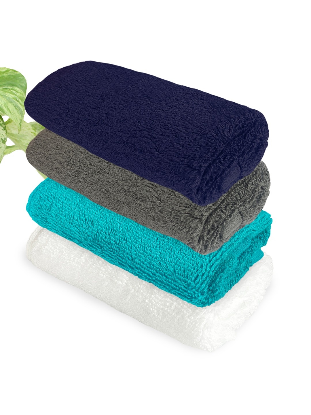 

Heelium Unisex Pack of 4 Bamboo Super Soft & Quick Drying Face Towel, Blue