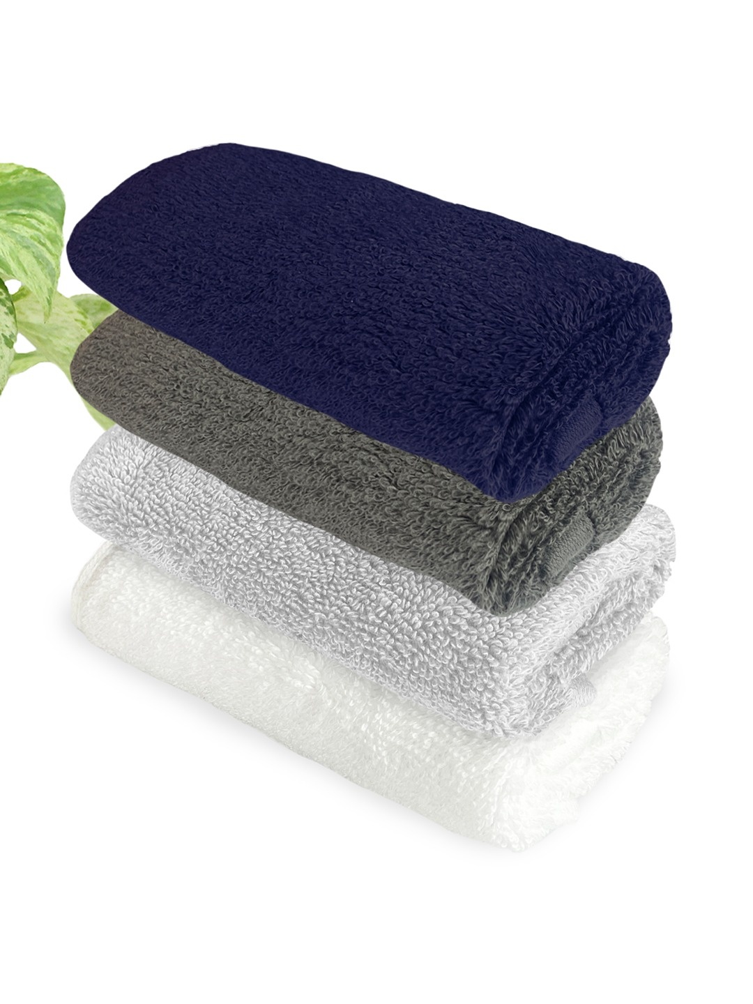 

Heelium Unisex Pack of 4 Bamboo Super Soft & Quick Drying Face Towel, Navy blue