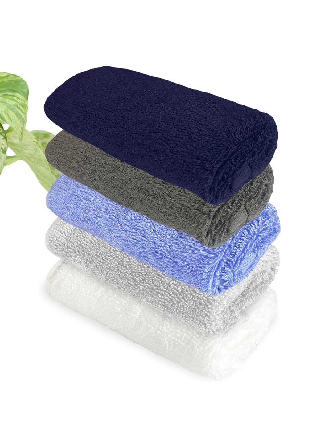 

Heelium Unisex Pack of 5 Bamboo Super Soft & Quick Drying Face Towel, Blue