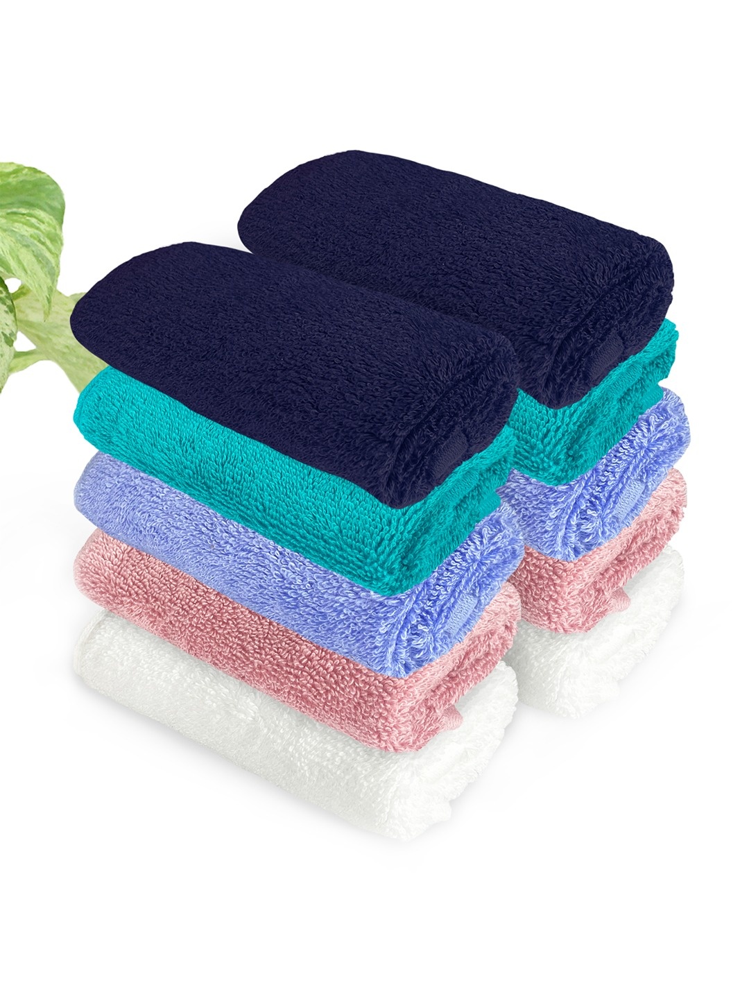 

Heelium Unisex Pack of 10 Bamboo Super Soft & Quick Drying Face Towel, Navy blue