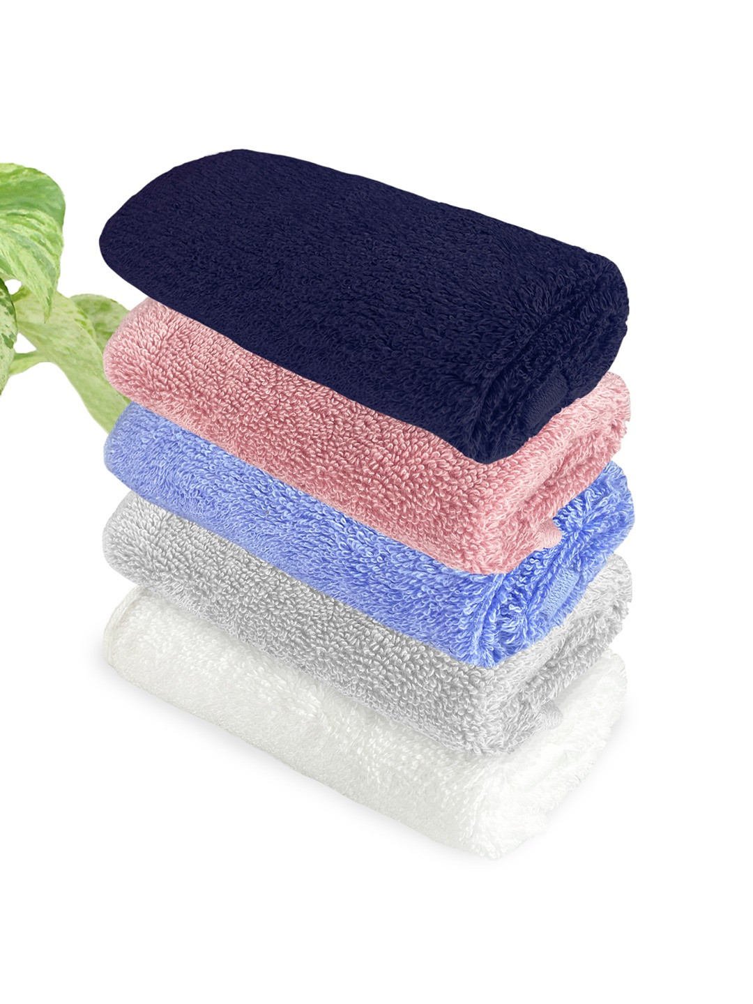 

Heelium Unisex Pack of 5 Bamboo Super Soft & Quick Drying Face Towel, Blue