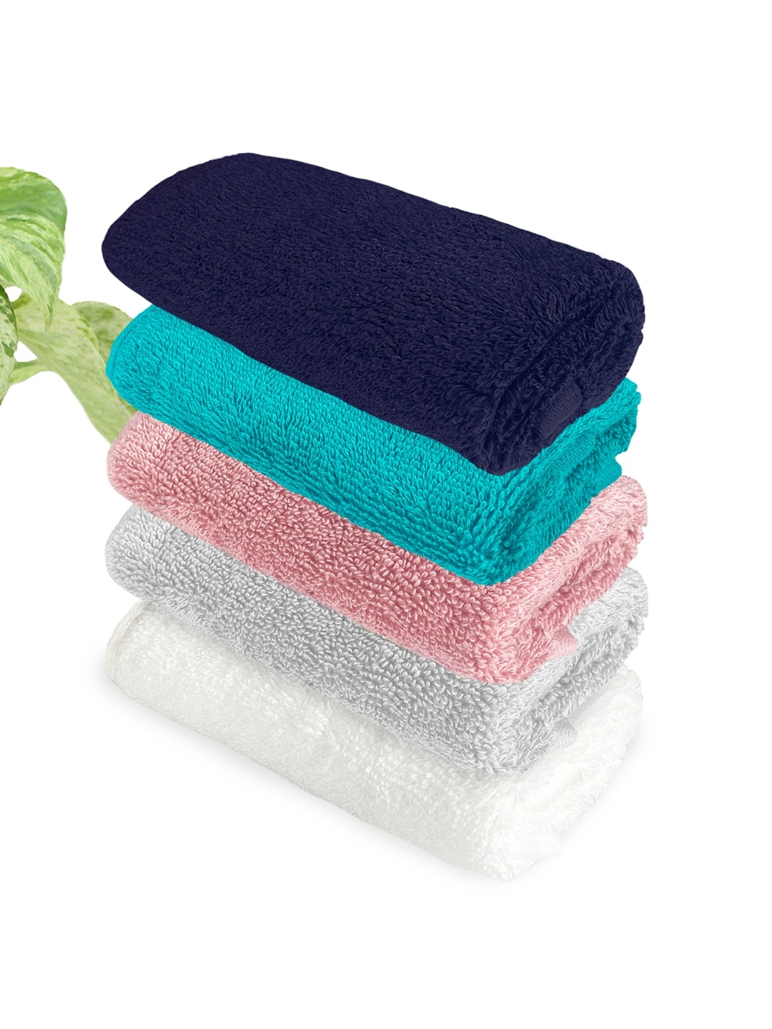 

Heelium Unisex Pack of 5 Bamboo Super Soft & Quick Drying Face Towel, Navy blue