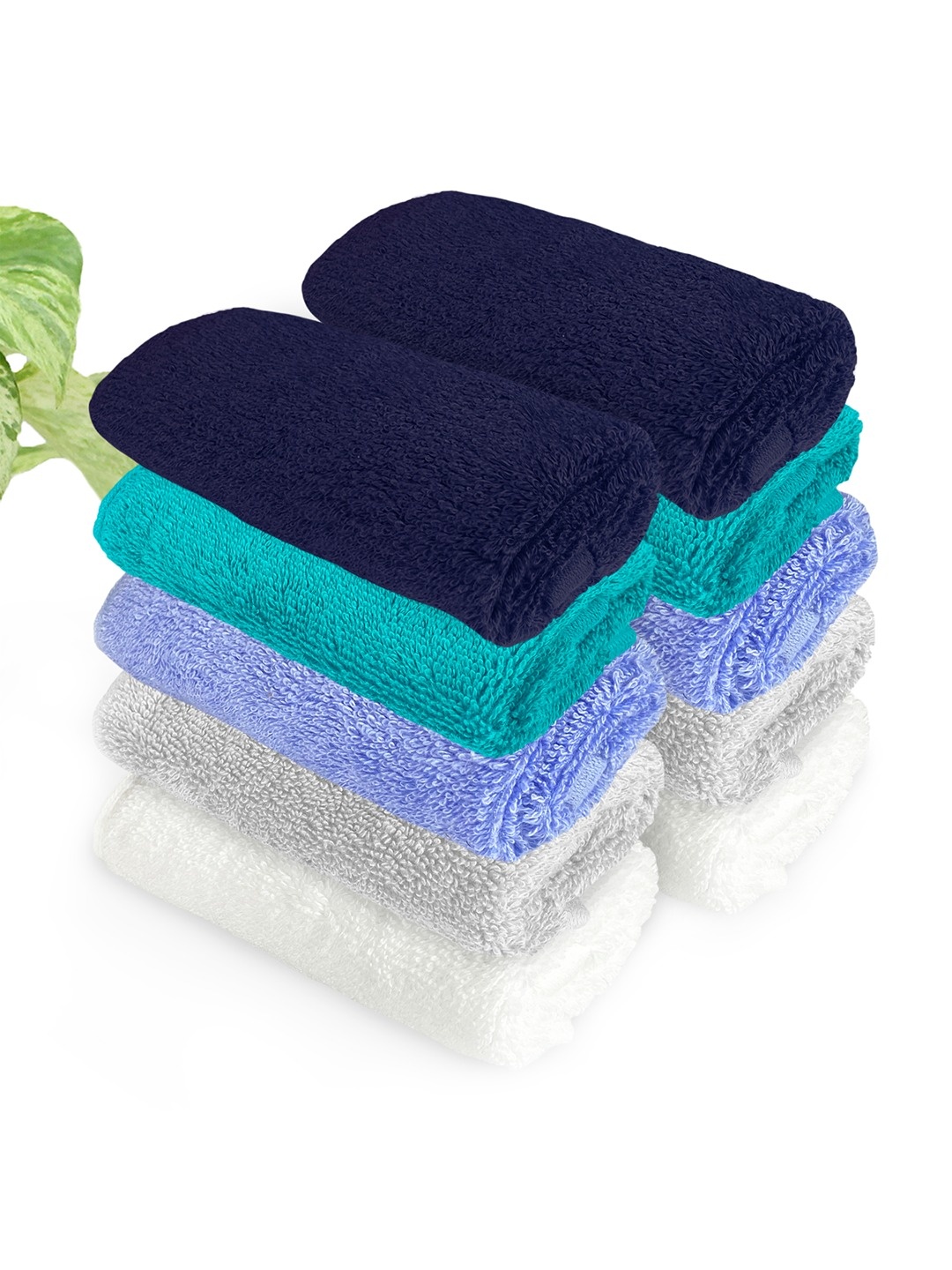 

Heelium Unisex Pack of 10 Bamboo Super Soft & Quick Drying Face Towel, Blue