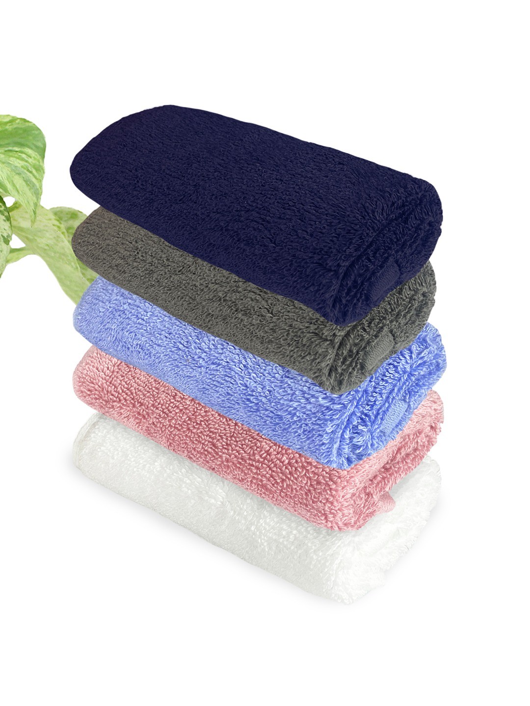 

Heelium Unisex Pack of 5 Bamboo Super Soft & Quick Drying Face Towel, Blue