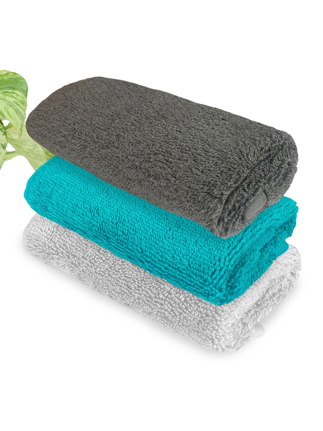 

Heelium Unisex Pack of 3 Bamboo Super Soft & Quick Drying Face Towel, Grey melange