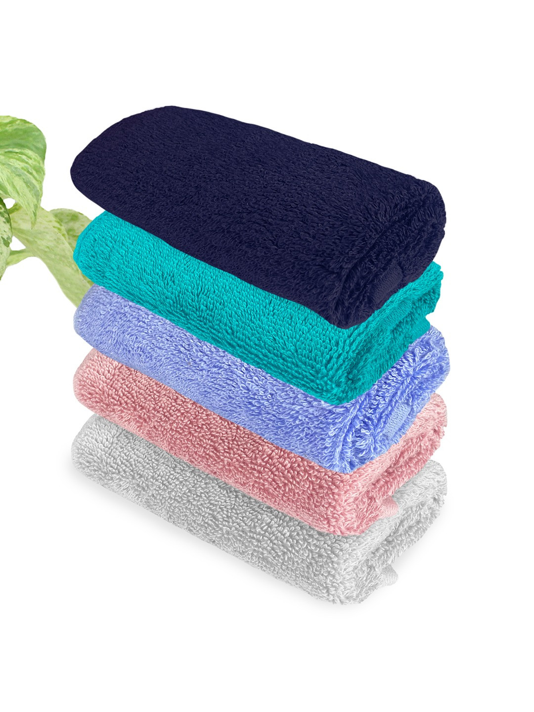 

Heelium Unisex Pack of 5 Bamboo Super Soft & Quick Drying Face Towel, Blue