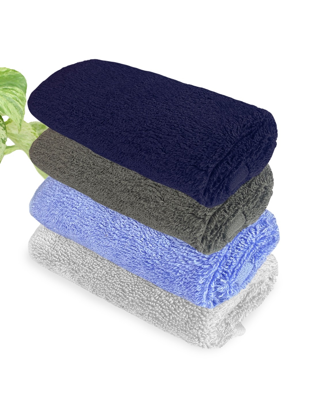 

Heelium Unisex Pack of 4 Bamboo Super Soft & Quick Drying Face Towel, Blue