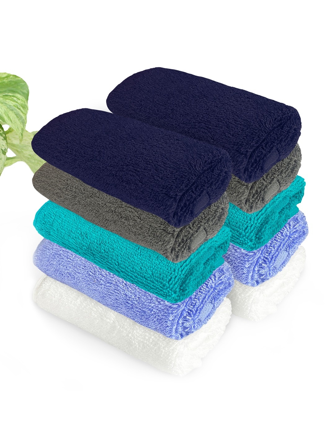 

Heelium Unisex Pack of 10 Bamboo Super Soft & Quick Drying Face Towel, Blue