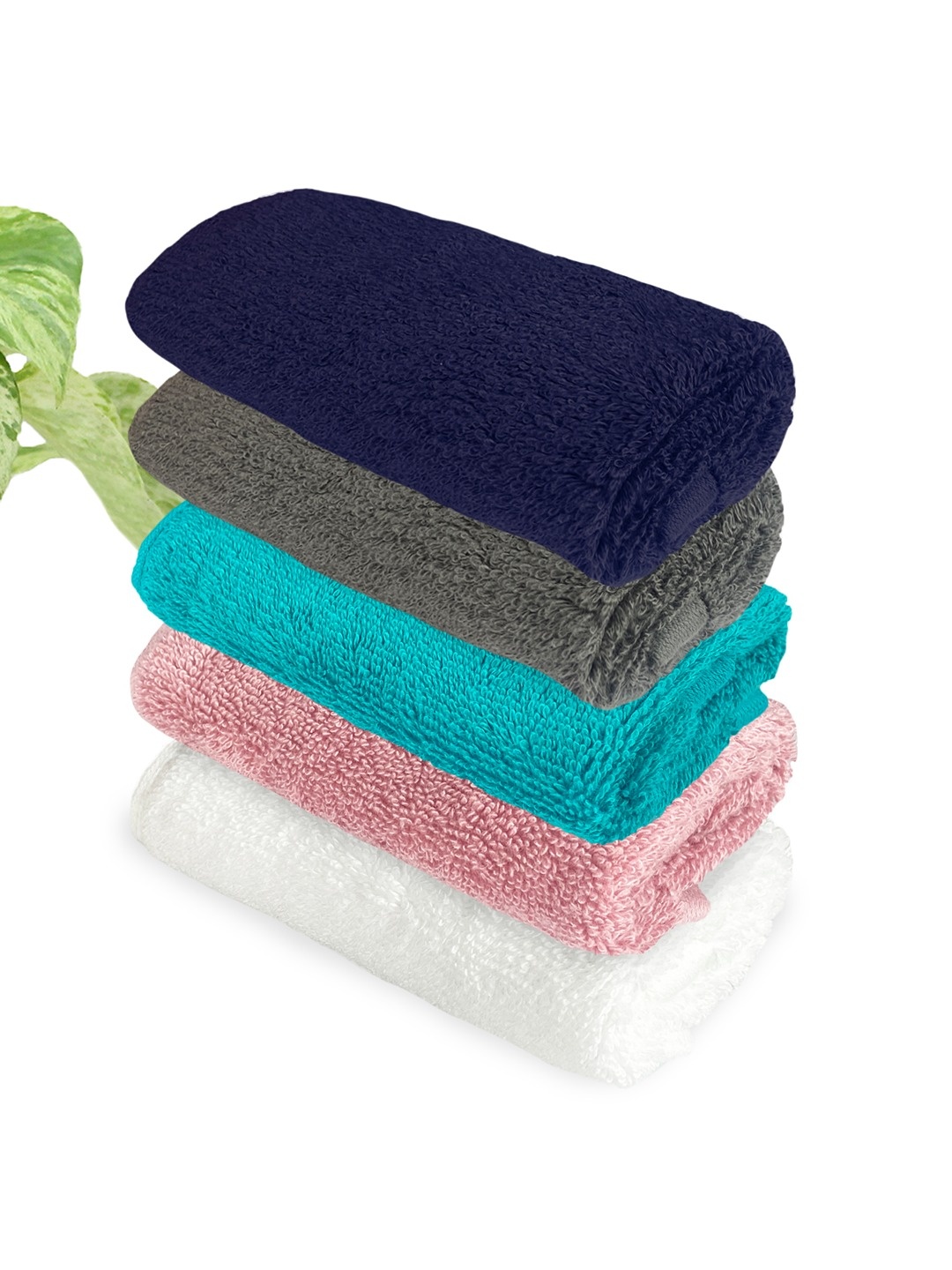 

Heelium Unisex Pack of 5 Bamboo Super Soft & Quick Drying Face Towel, Blue