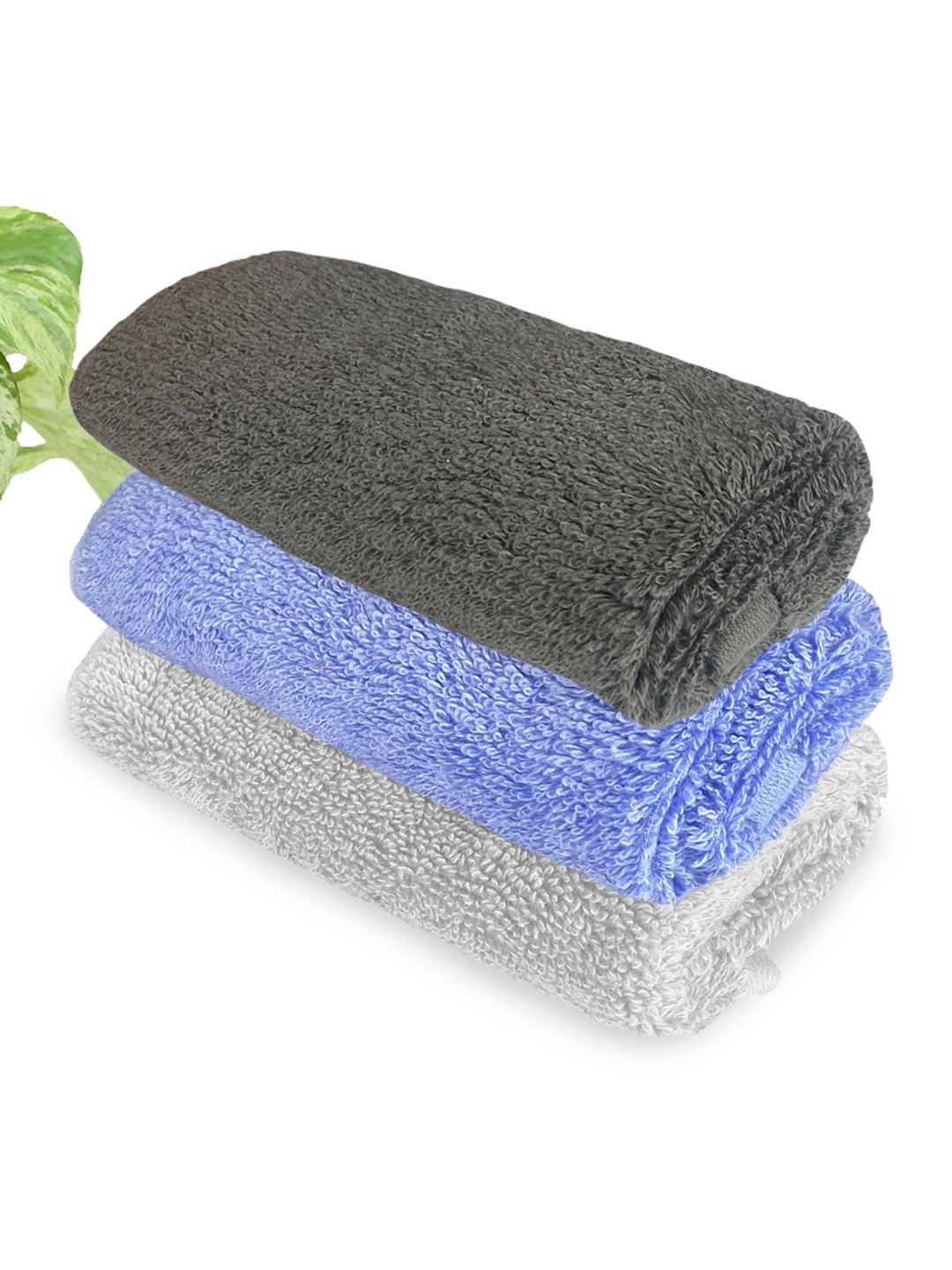 

Heelium Unisex Pack of 3 Bamboo Super Soft & Quick Drying Face Towel, Grey melange