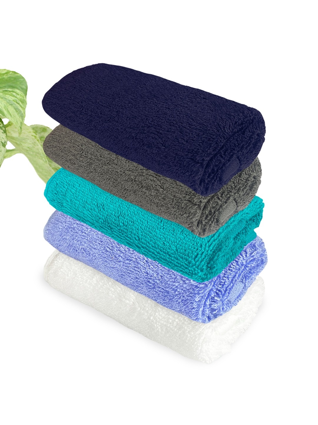 

Heelium Unisex Pack of 5 Bamboo Super Soft & Quick Drying Face Towel, Navy blue