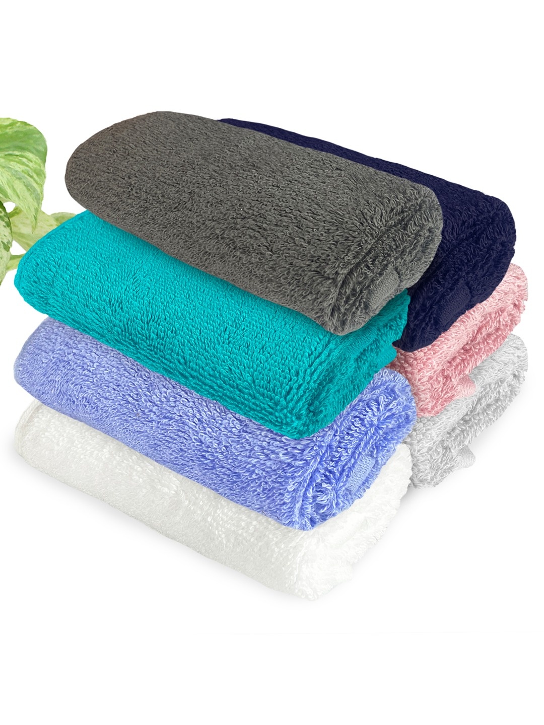 

Heelium Unisex Pack of 7 Bamboo Super Soft & Quick Drying Face Towel, Navy blue