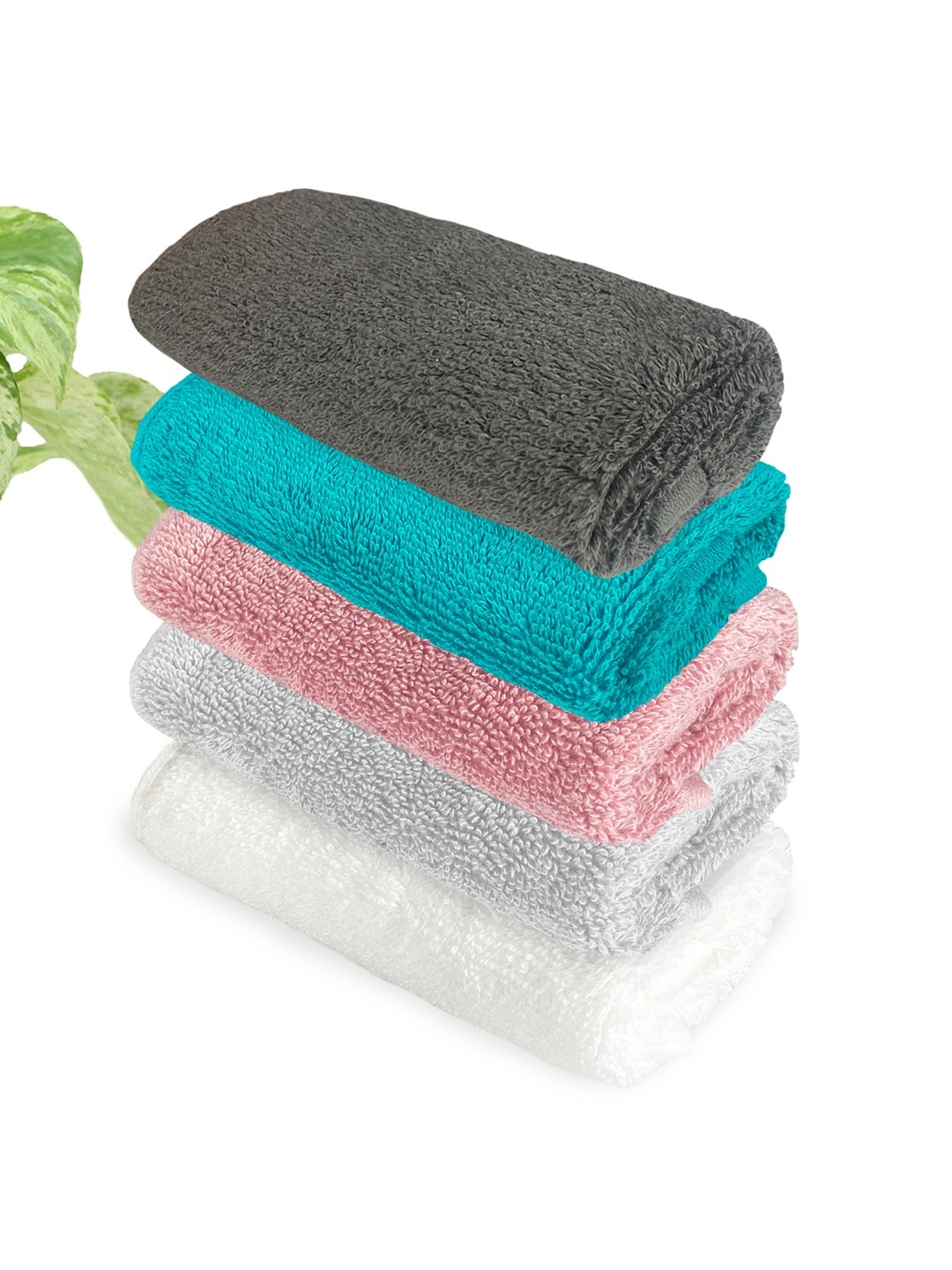 

Heelium Unisex Pack of 5 Bamboo Super Soft & Quick Drying Face Towel, Peach