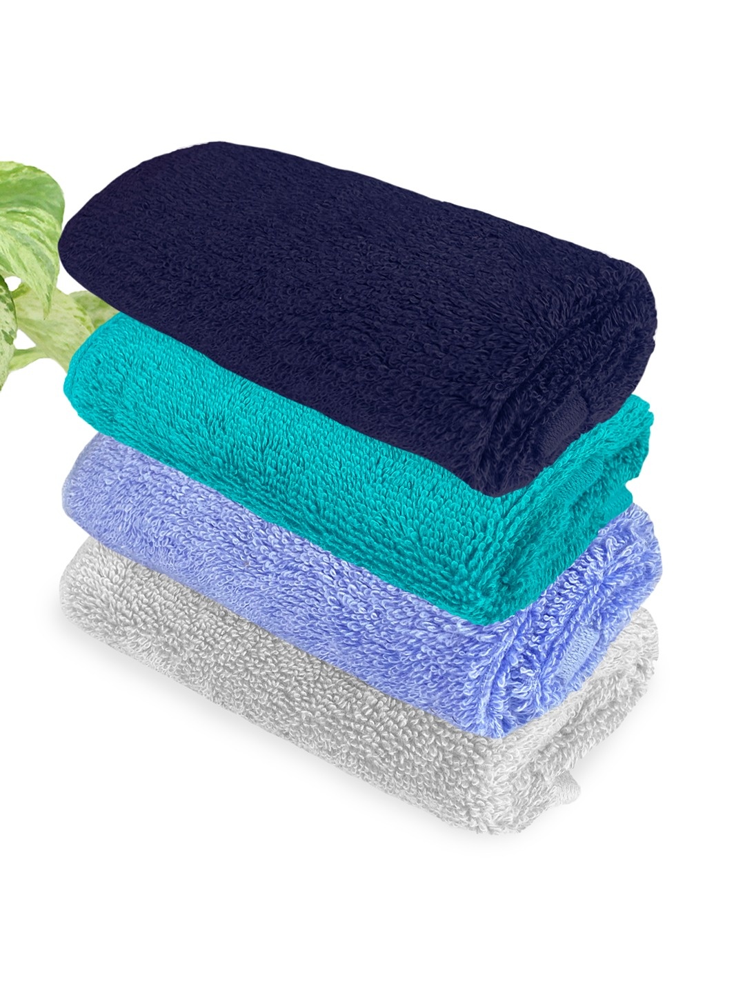 

Heelium Unisex Pack of 4 Bamboo Super Soft & Quick Drying Face Towel, Blue