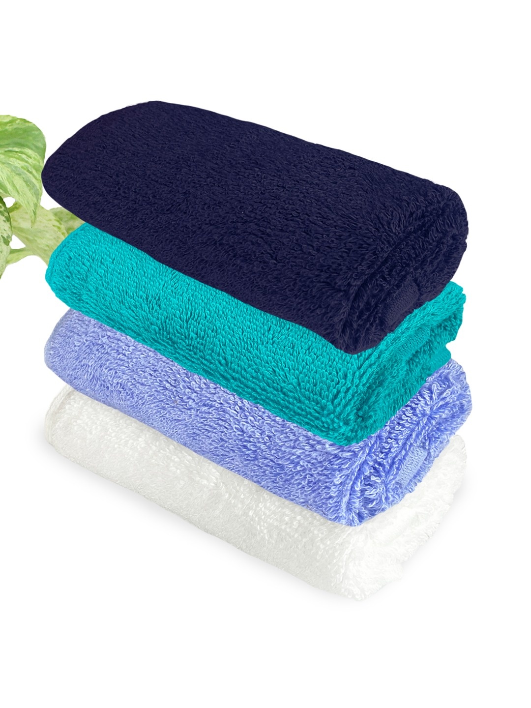 

Heelium Unisex Pack of 4 Bamboo Super Soft & Quick Drying Face Towel, Navy blue