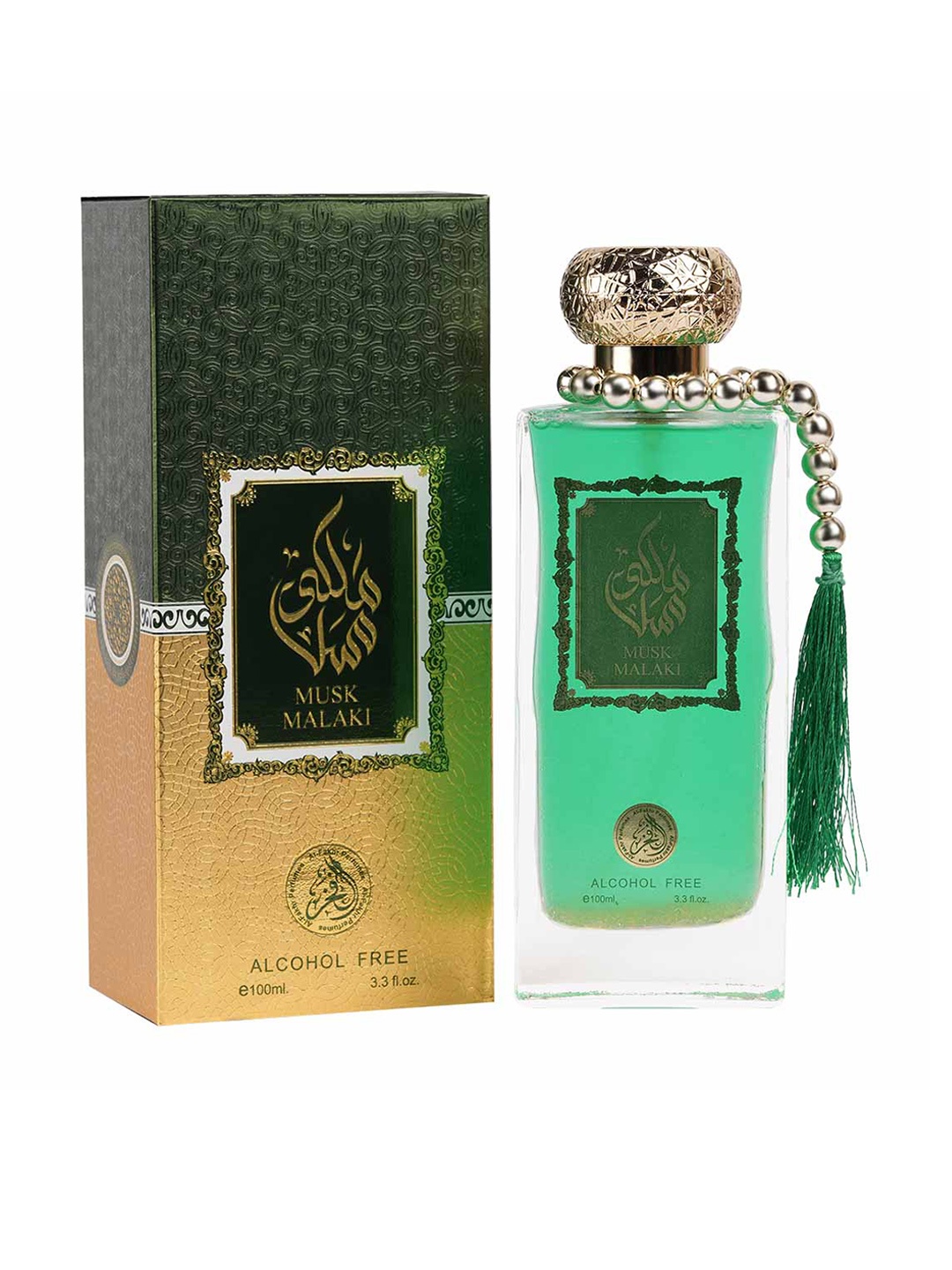 

Al-Fakhr Premium Musk Malaki Scent Soothing Fragrance Long-Lasting Perfume 100 ml, Green