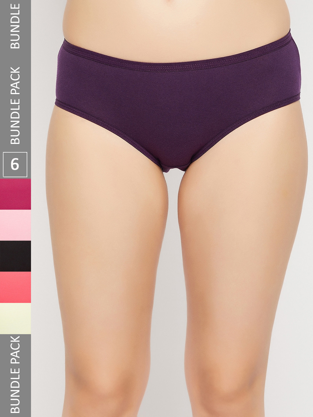 

SECRETS BY ZEROKAATA Women Pack of 6 Assorted Printed Cotton Basic Briefs