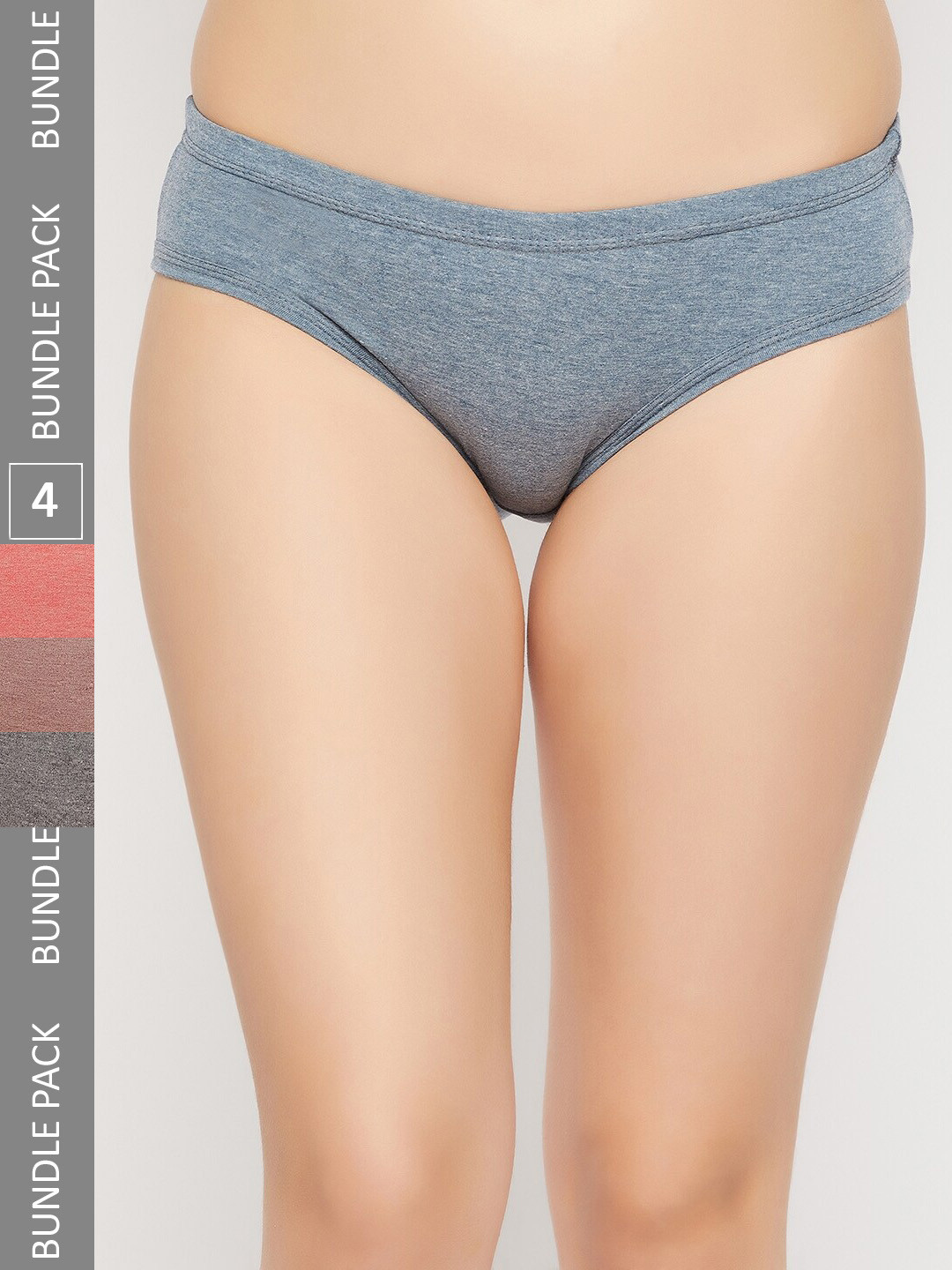 

SECRETS BY ZEROKAATA Women Pack Of 4 Antimicrobial Assorted Basic Briefs
