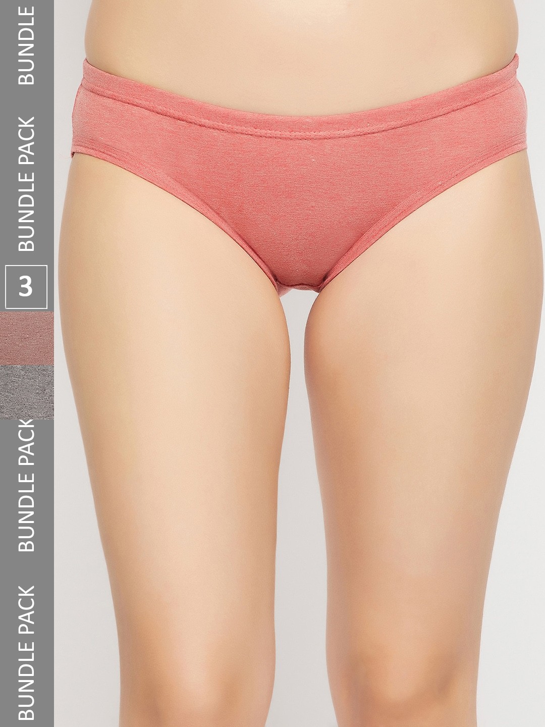 

SECRETS BY ZEROKAATA Women Pack Of 3 Assorted Antimicrobial Cotton Mid-Rise Basic Briefs