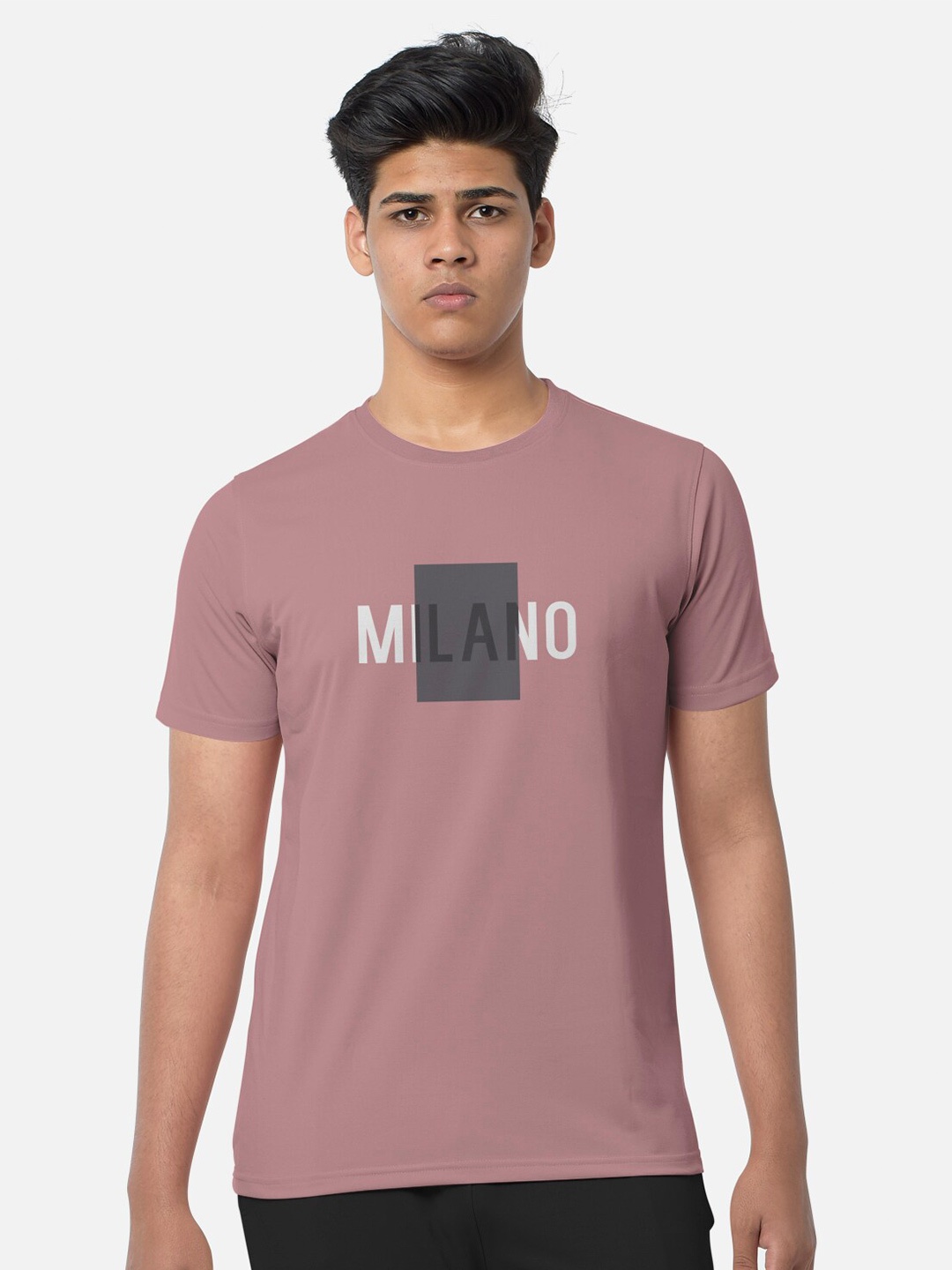 

BULLMER Typography Printed Cotton T-Shirt, Pink