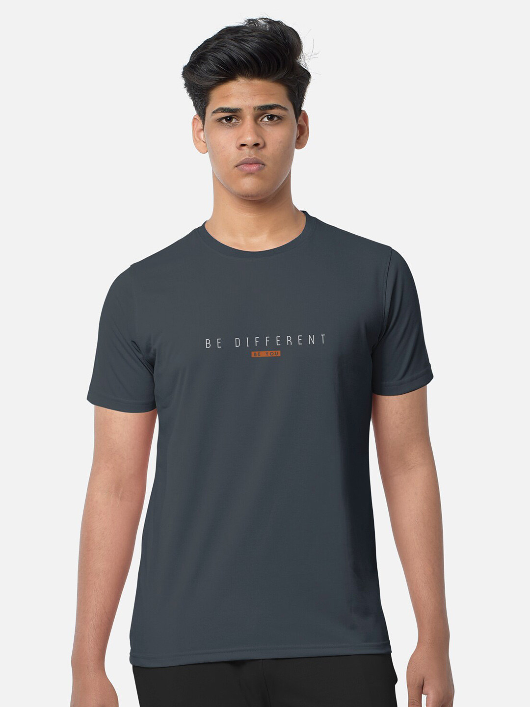 

BULLMER Typography Printed Cotton T-shirt, Grey