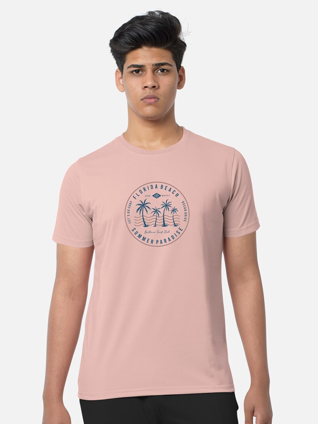 

BULLMER Tropical Printed Cotton T-shirt, Peach