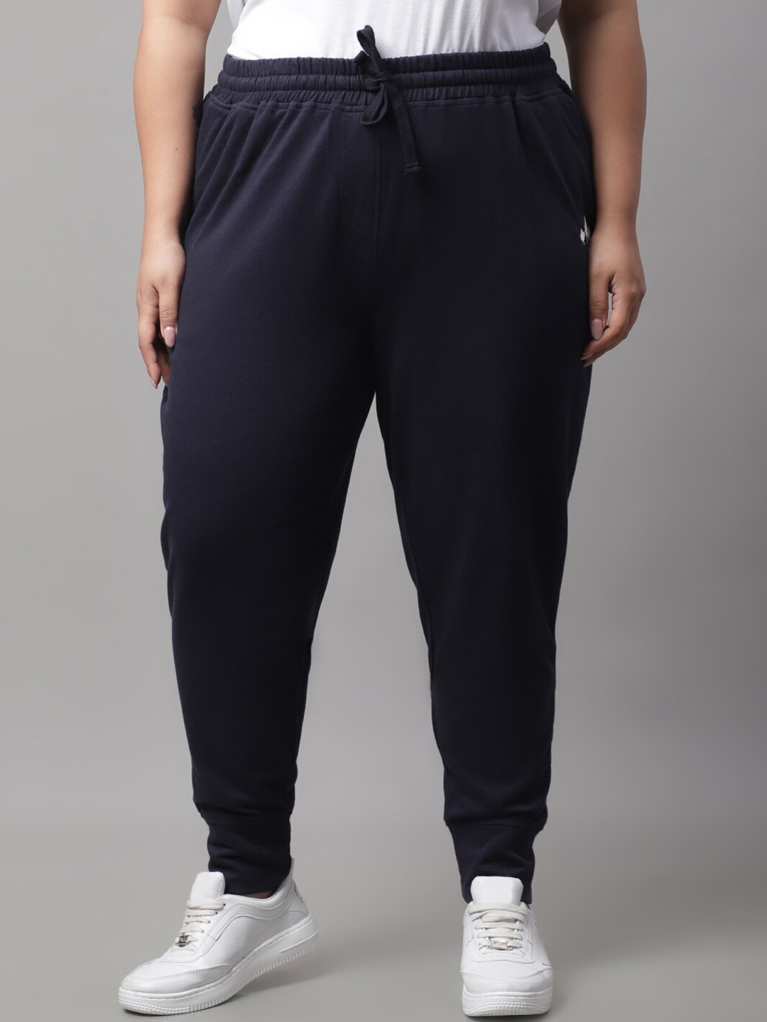 

Rute Women Plus Size Mid-Rise Cotton Joggers, Navy blue