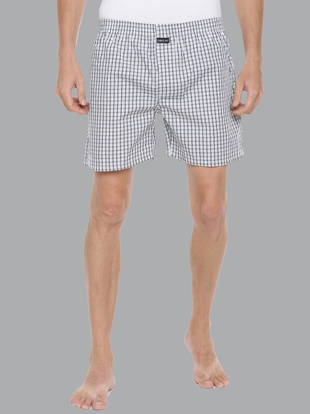 

Force NXT Men Checked Super Combed Cotton Boxers, Grey