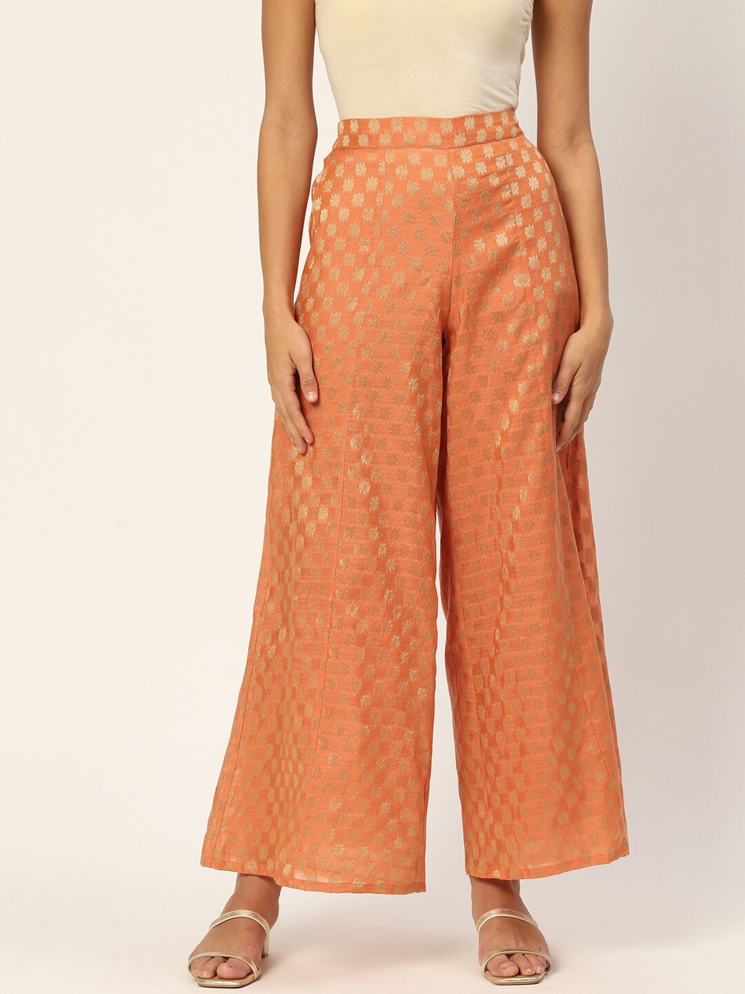

DressBerry Women Embellished Ethnic Palazzos, Orange