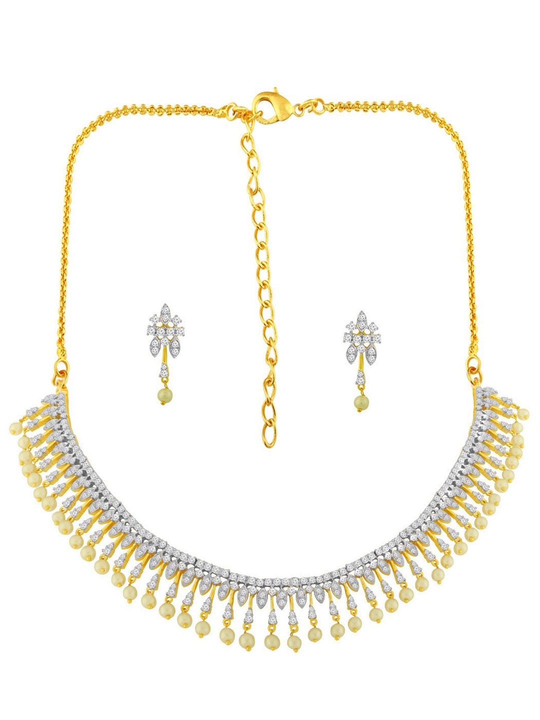 

Alamod Gold-Plated American Diamond-Studded Jewellery Set