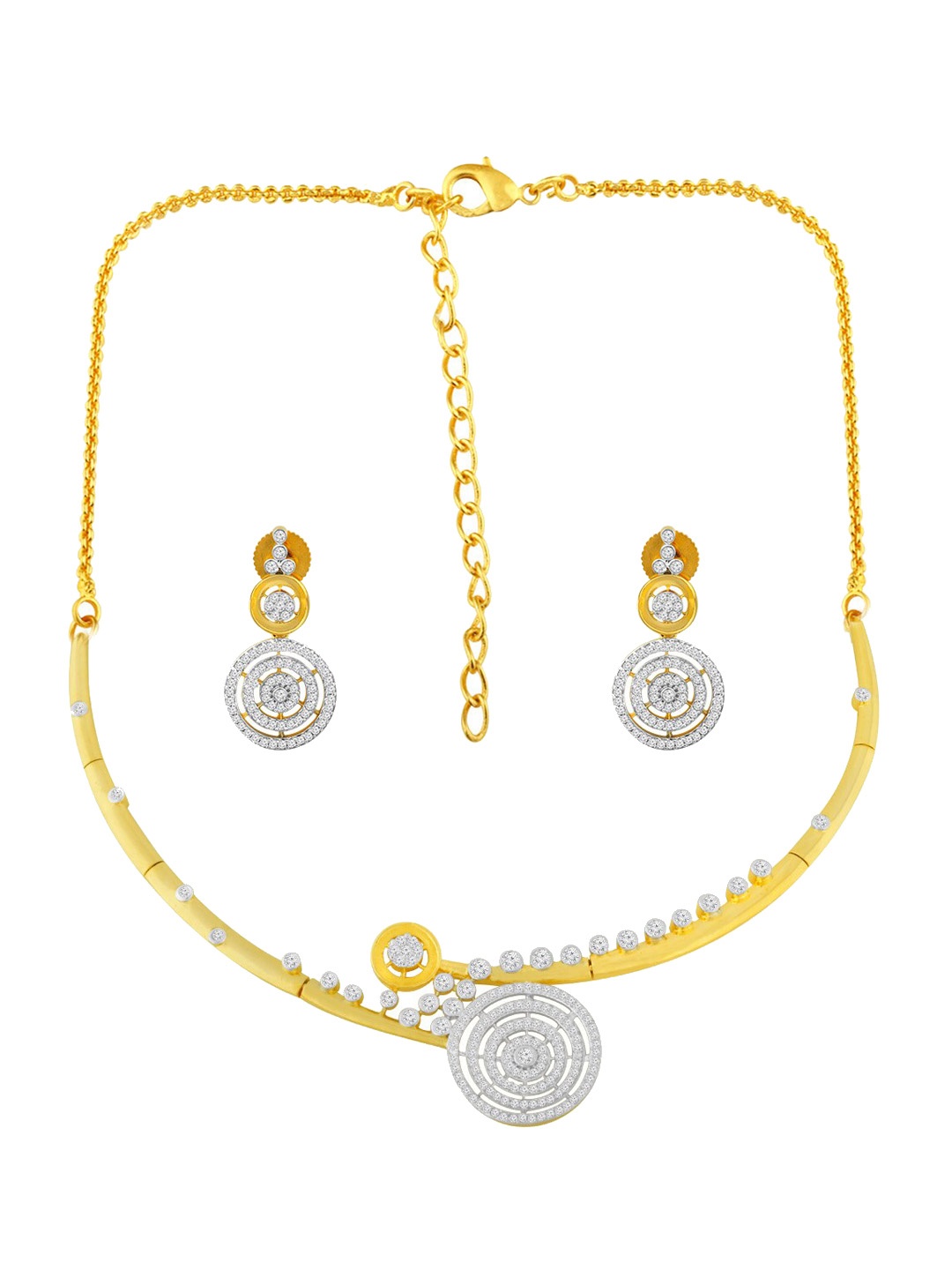 

Alamod Gold-Plated Stone Studded Princess Jewellery Set