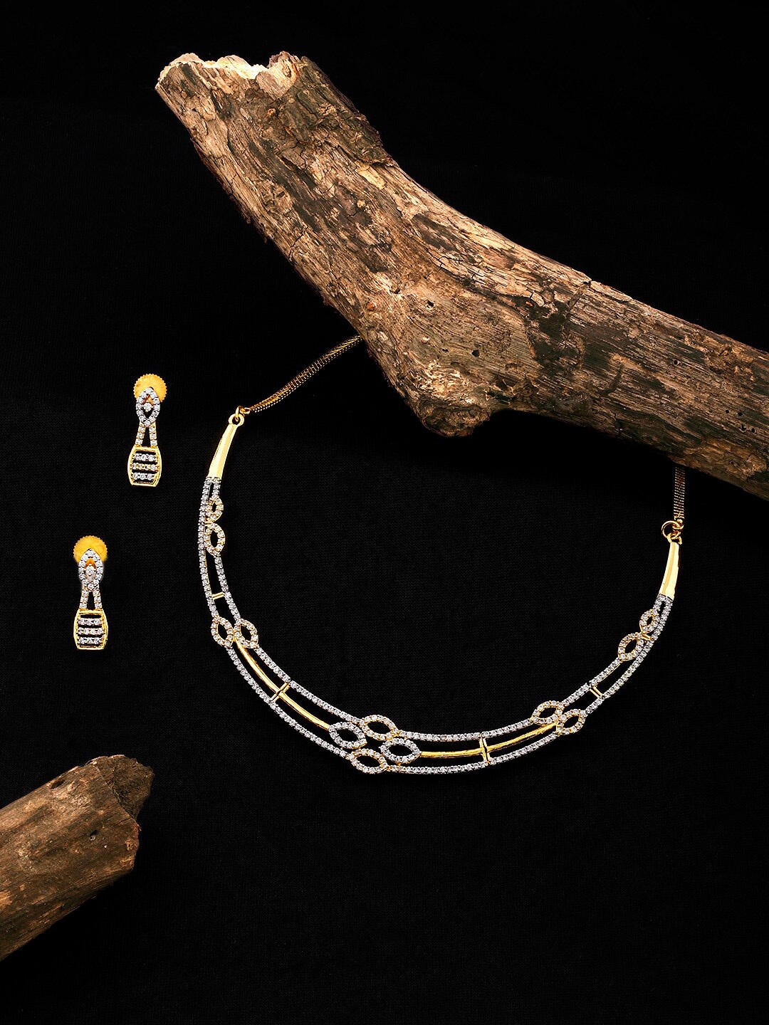 

Alamod Gold-Plated & AD-Studded Jewellery Set