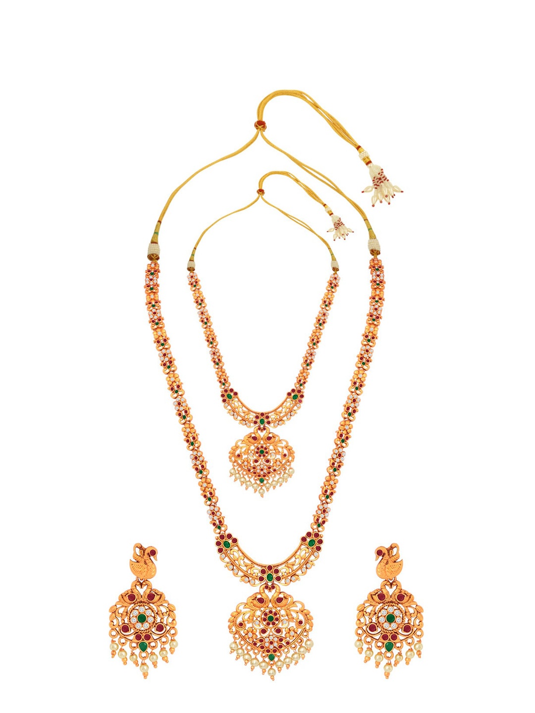 

Alamod Gold-Plated AD-Studded Artificial Beaded Alloy Jewellery Set