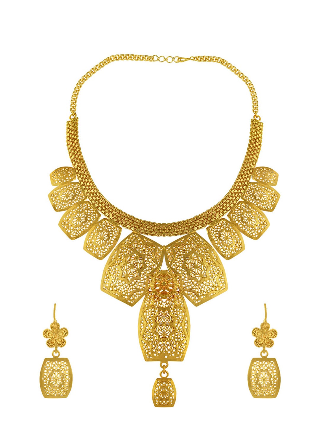 

Alamod Gold-Plated Studded & Beaded Jewellery Set