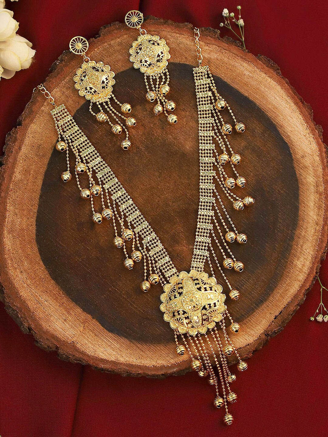 

Alamod Gold-Plated Matinee Necklace Jewellery Set