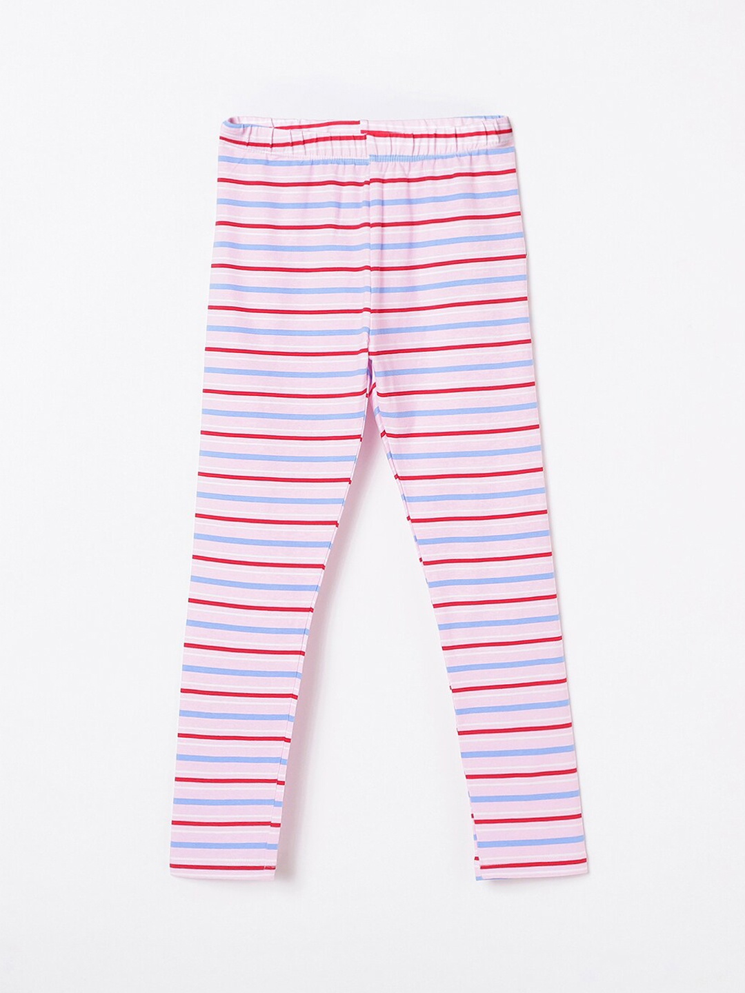 

Fame Forever by Lifestyle Girls Striped Cotton Ankle Length Leggings, Pink