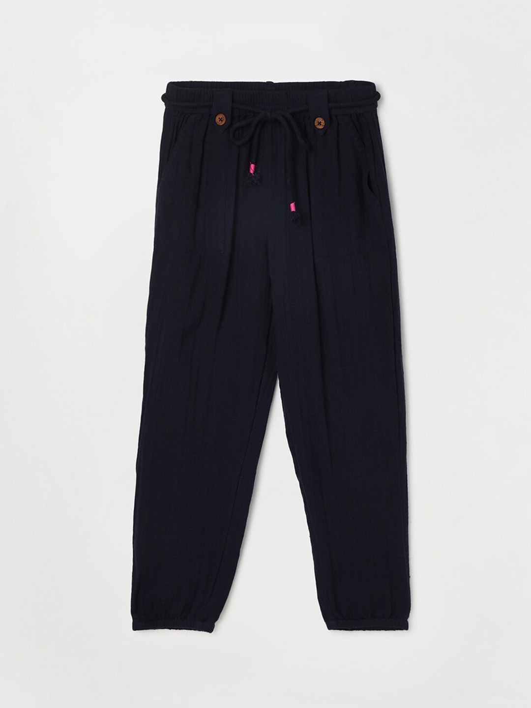 

Fame Forever by Lifestyle Girls Cotton Trousers, Navy blue