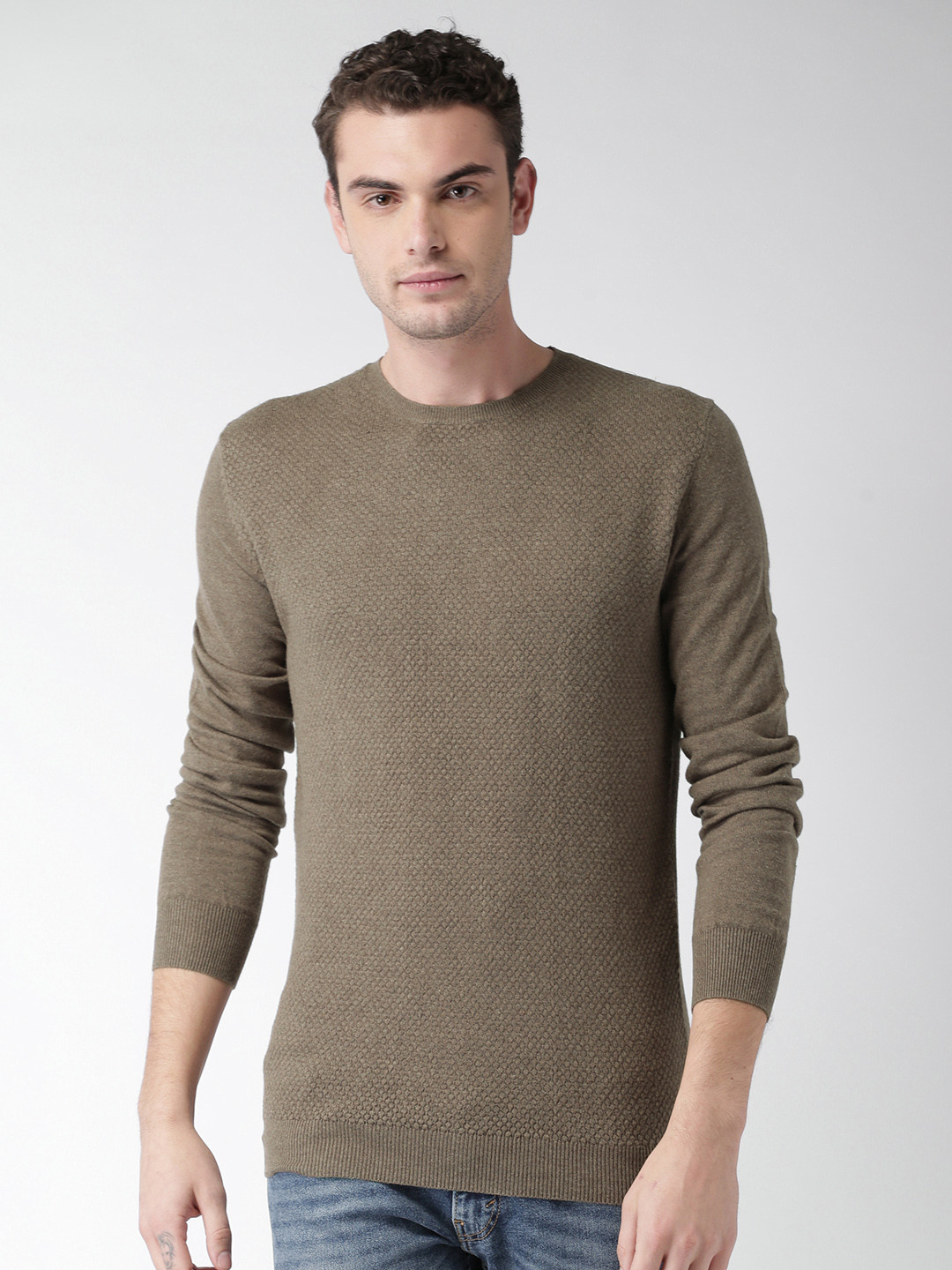 

Celio Men Brown Solid Pullover