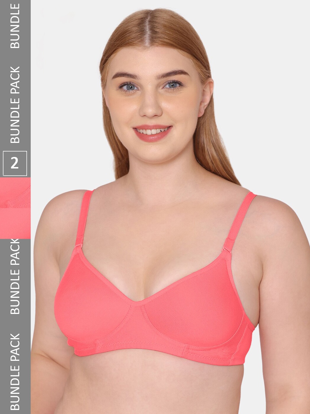 

KOMLI Lightly Padded All Day Comfort Seamless T-shirt Bra, Coral