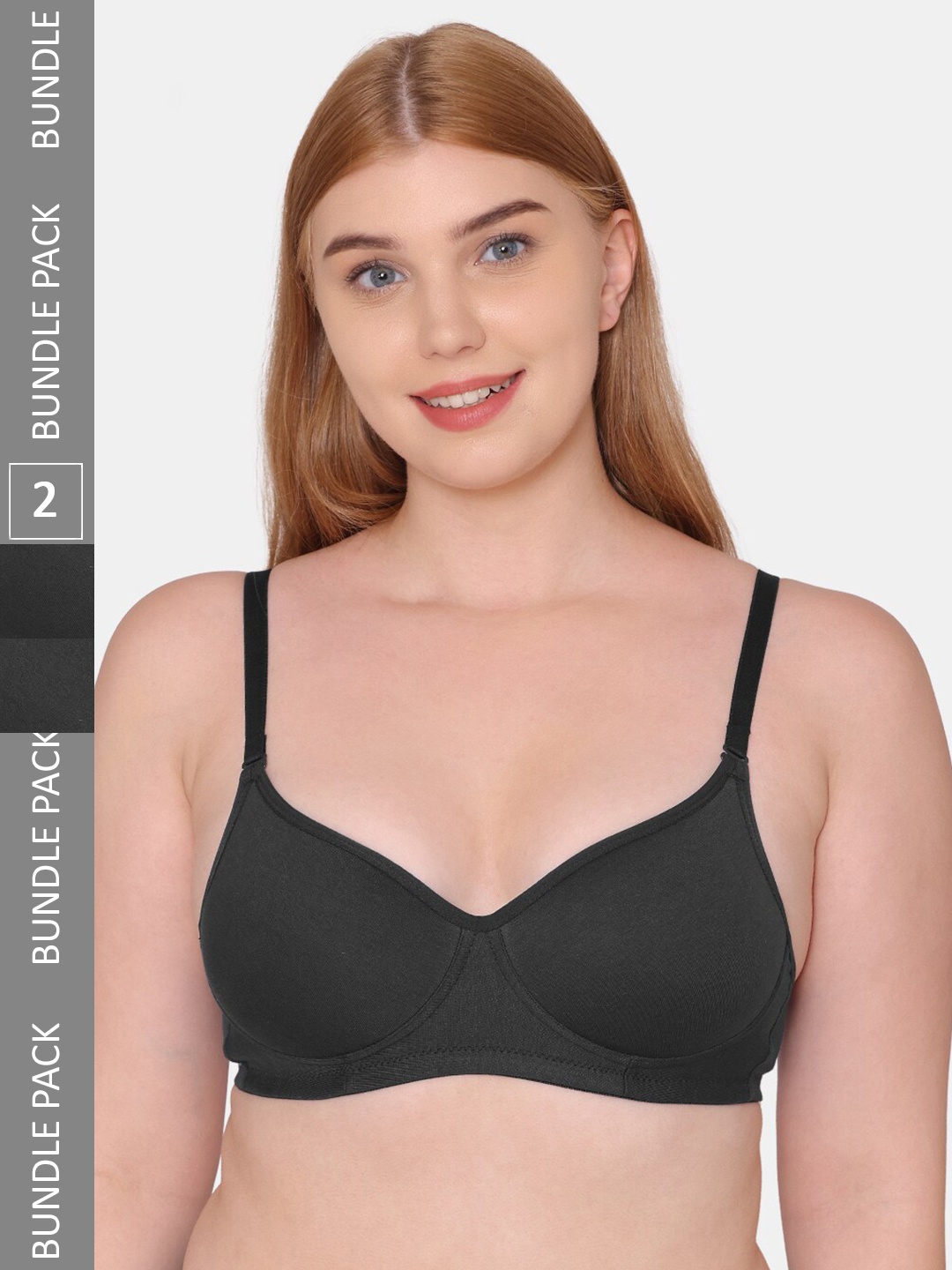 

KOMLI Black Lightly Padded Full Coverage Bra