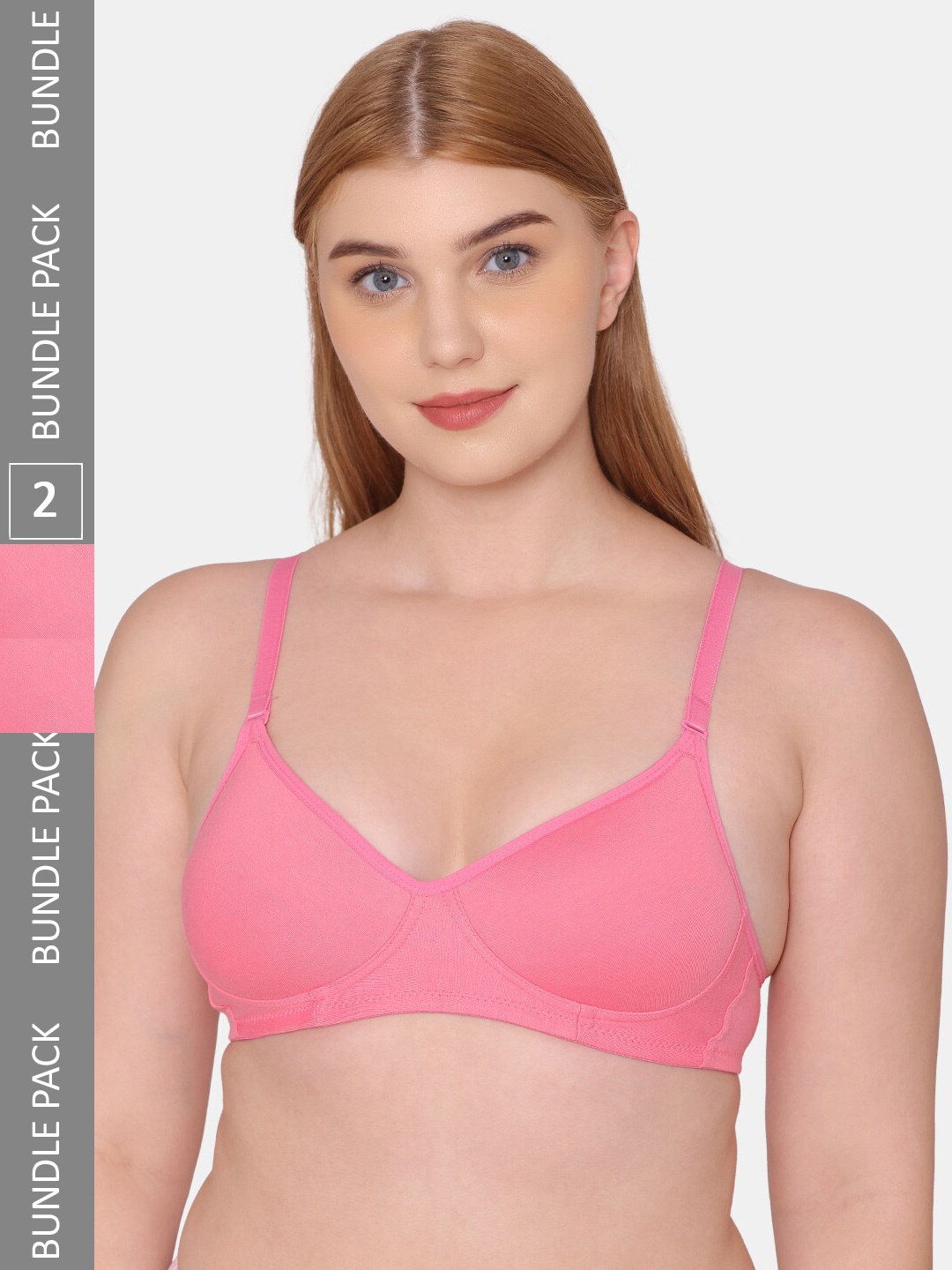 

KOMLI Lightly Padded Full Coverage Seamless Everyday Bra, Pink